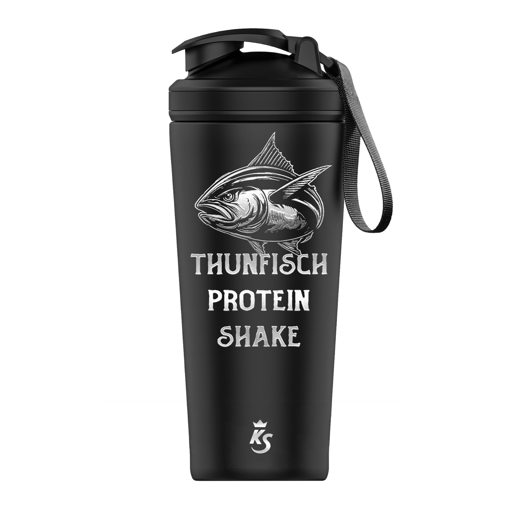 EDELSTAHL SHAKER GYM LUSTIG THUNFISCH PROTEIN SHAKE KING SHAKERZ®
