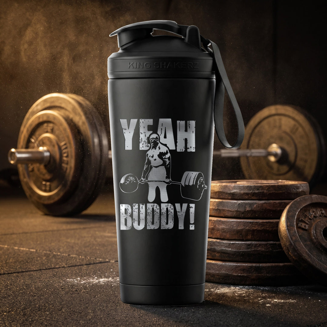 KING SHAKER® RONNIE COLEMAN – schwarzer Edelstahl-Shaker mit Lasergravur, Szene