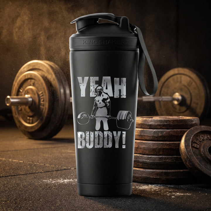 KING SHAKER® RONNIE COLEMAN – schwarzer Edelstahl-Shaker mit Lasergravur, Szene