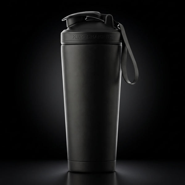 KING SHAKER® Edelstahl-Shaker V1 in Schwarz, Vorderansicht